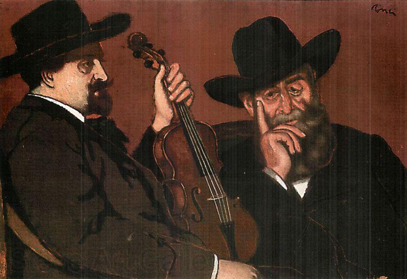 Jozsef Rippl-Ronai My Father and Lajos with Violin